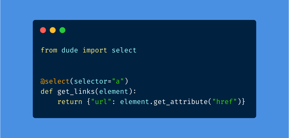 Introducing "dude" - A web scraping framework inspired by Flask syntax